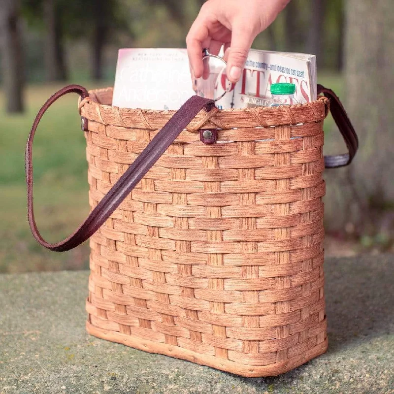 Bags For Playful And Chic Styles Day Tote Basket | Amish Flexible Wicker Market & Shopping Bag