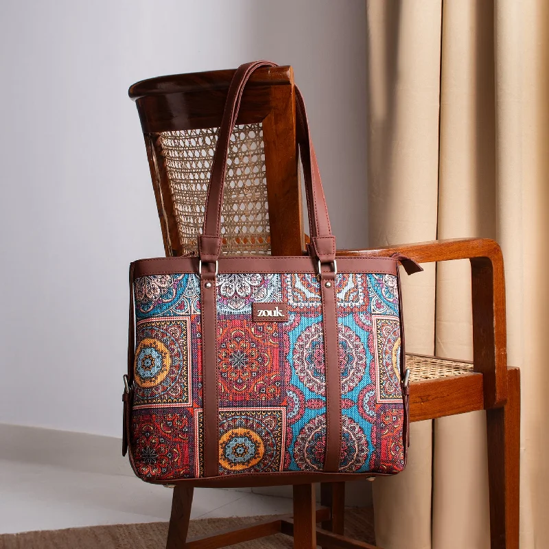 High-Quality Bags On Flash Sale Multicolor Mandala Print Women's Office Bag