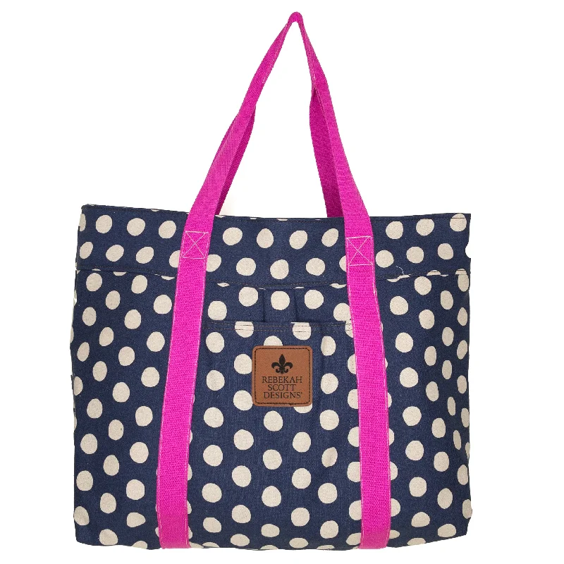 Everyday Bags For Work, School, Or Errands Philip Tote: Navy Dot