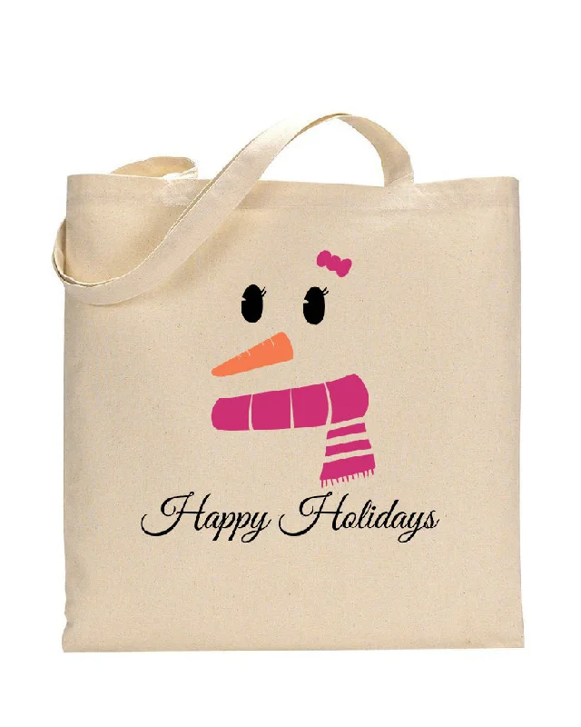 Luxurious Bags With Limited-Time Offers Pink Snowman Merry Christmas Tote Bag - Christmas Bags