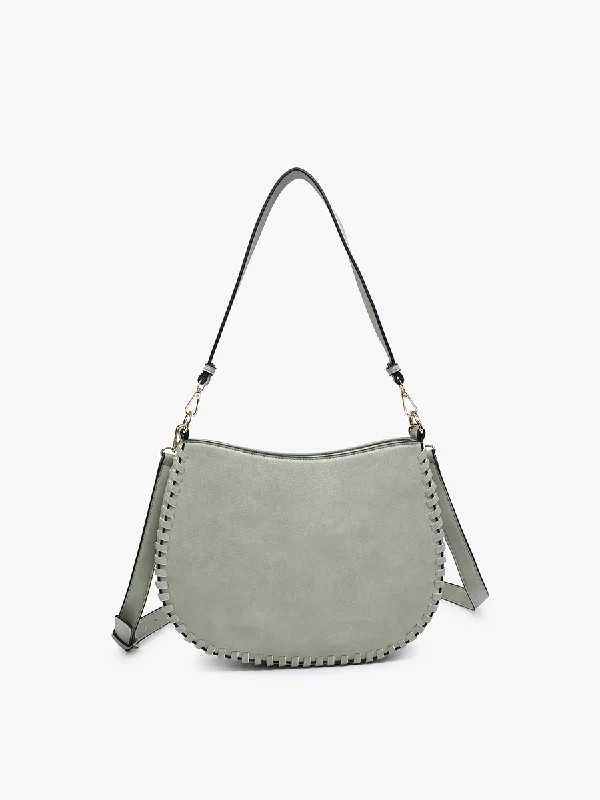 Lightweight And Functional Bags For Travel And Work Raquel Vegan Whipstitch Saddle Bag