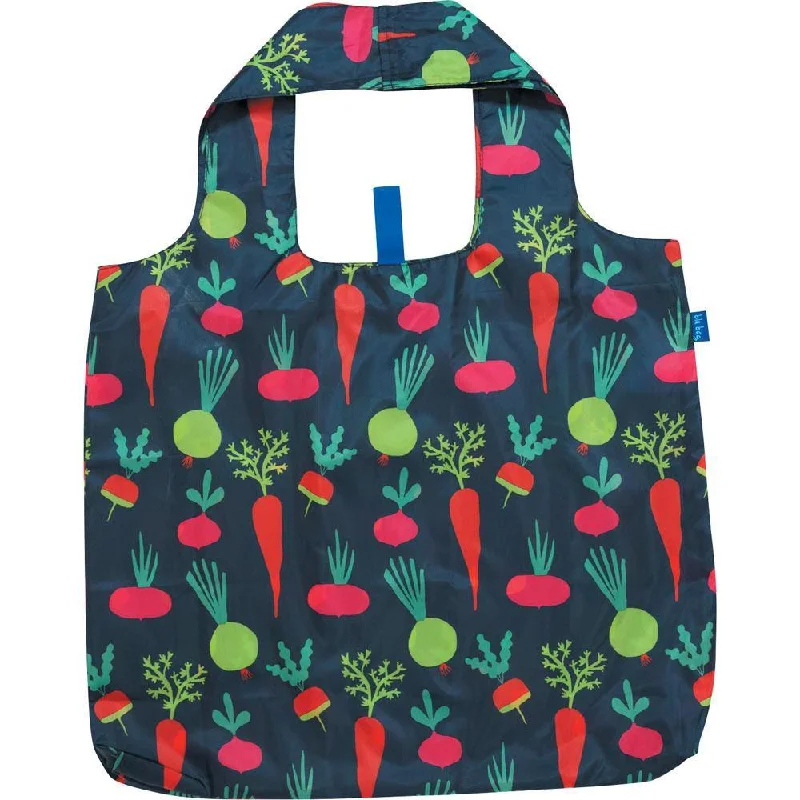 Handbag For Fashion Root Veggies Blue Blu Reusable Shopping Bag - Machine Washable