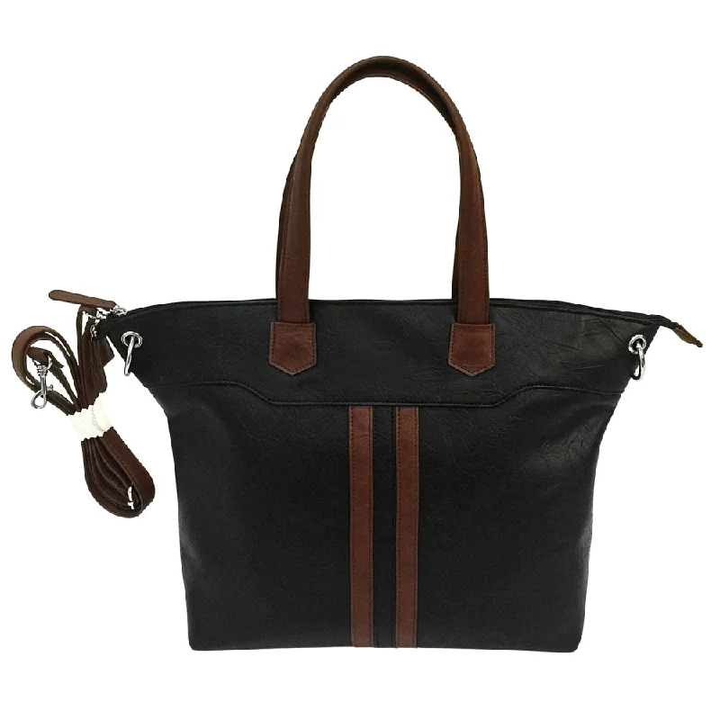 Elegant Bags For Formal Events And Luxury Occasions Satchel - Black w/Brown Trim