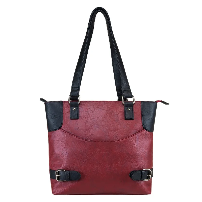 Chic Bags For Office Professionals And Urban Dwellers Satchel Small - BurGundy w/Black Trim