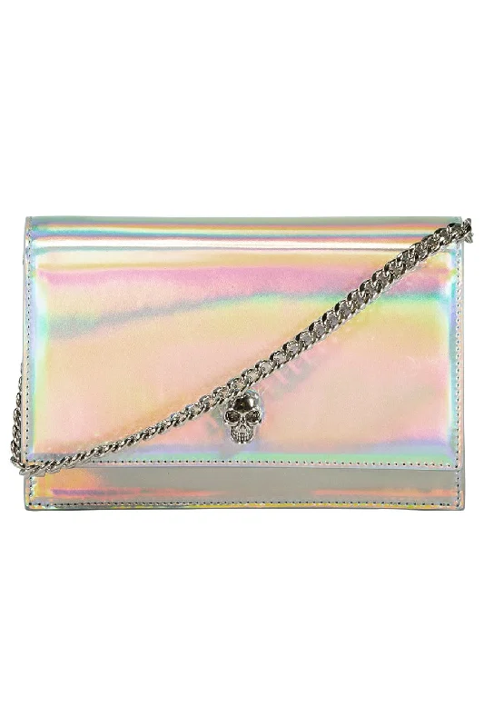 Glamorous Bags For Evening Events And Parties Skull Mini Bag - Iridescent Silver