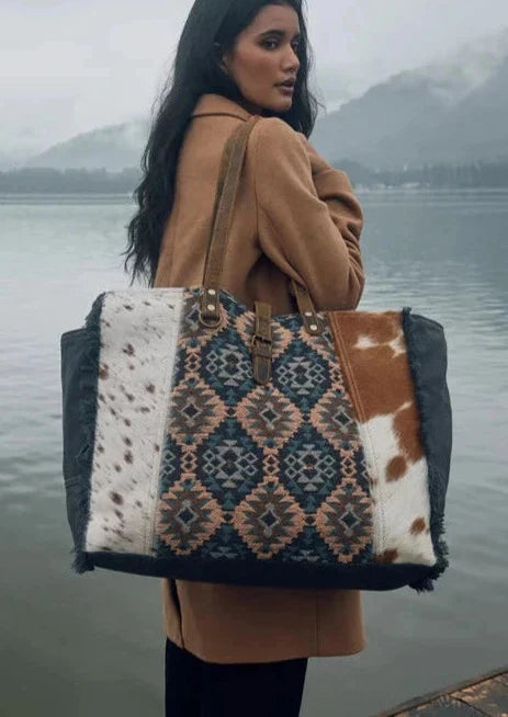 Bags With Limited-Time Deals Southwestern Cowhide Weekender Bag