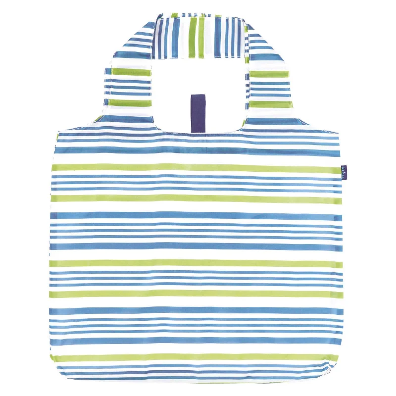 Office Professionals Summer Stripe Blu Bag Reusable Shopping Bag - Machine Washable