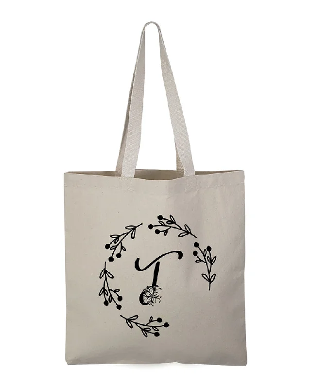 Designer Bags For Luxury Collectors With Offers ''T'' Letter Initial Canvas Tote Bag - Initials Bags