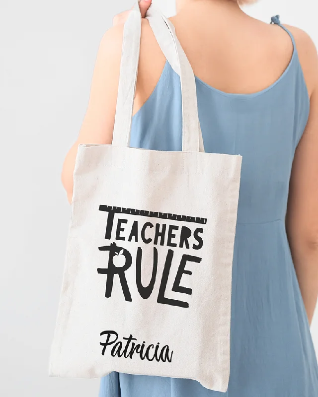 Eco-Friendly And Discounted Bags Teaches Rule Customizable Tote Bag - Teacher's Tote Bags