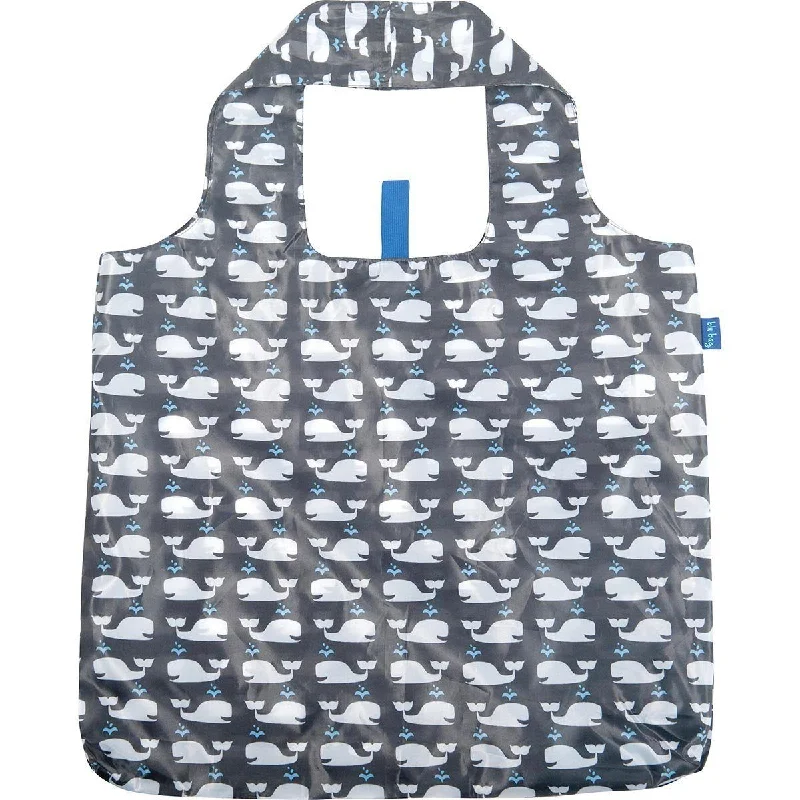 Black Friday Deals On Stylish Handbags Whales Grey Blu Bag Reusable Shopping Bag=- Machine Washable