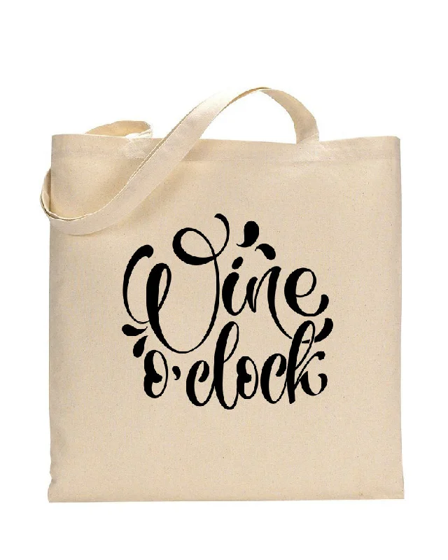 Festive Holiday Gift Bags Wine O'clock Design - Winery Tote Bags