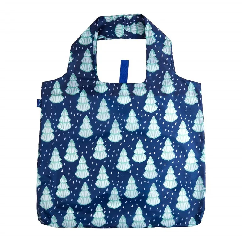 Valentine's Day Winter Trees blu Reusable Shopping Bag-Machine washable