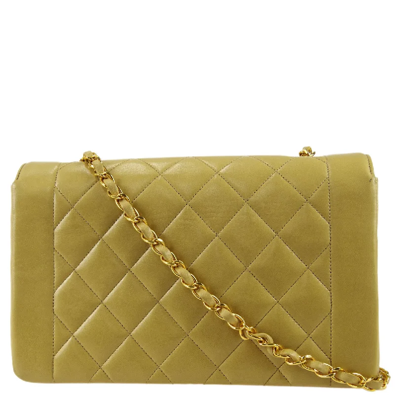 Office Professionals Chanel * 1991-1994 Beige Lambskin Medium Diana Shoulder Bag