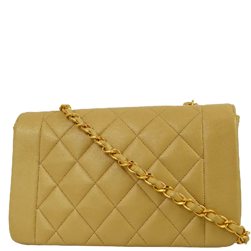 Trendy Bags For Teenage Girls Chanel * 1991-1994 Beige Lambskin Small Diana Flap Bag