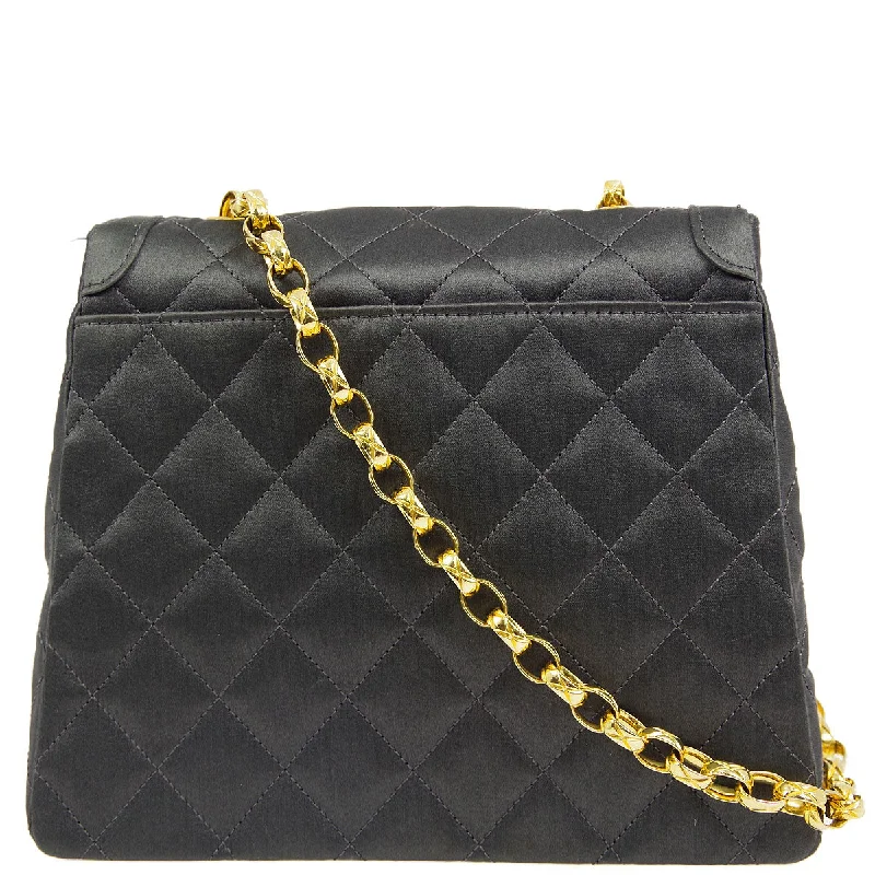 Professional Bags With Office Discounts Chanel * 1989-1991 Gray Satin Border Flap Bag & Pouch Set
