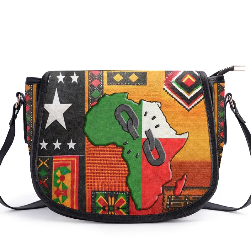 Bags For Personalized Gifts Africa Map - Juneteenth Leather Saddle Cross Body Bag SBSADT61 Bags For Personalized Gifts Africa Map - Juneteenth Leather Saddle Cross Body Bag SBSADT61
