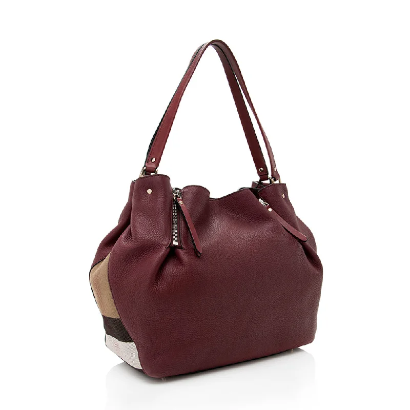 Stylish Yet Affordable Bags Burberry Calfskin House Check Maidstone Medium Shoulder Bag (SHF-18422)