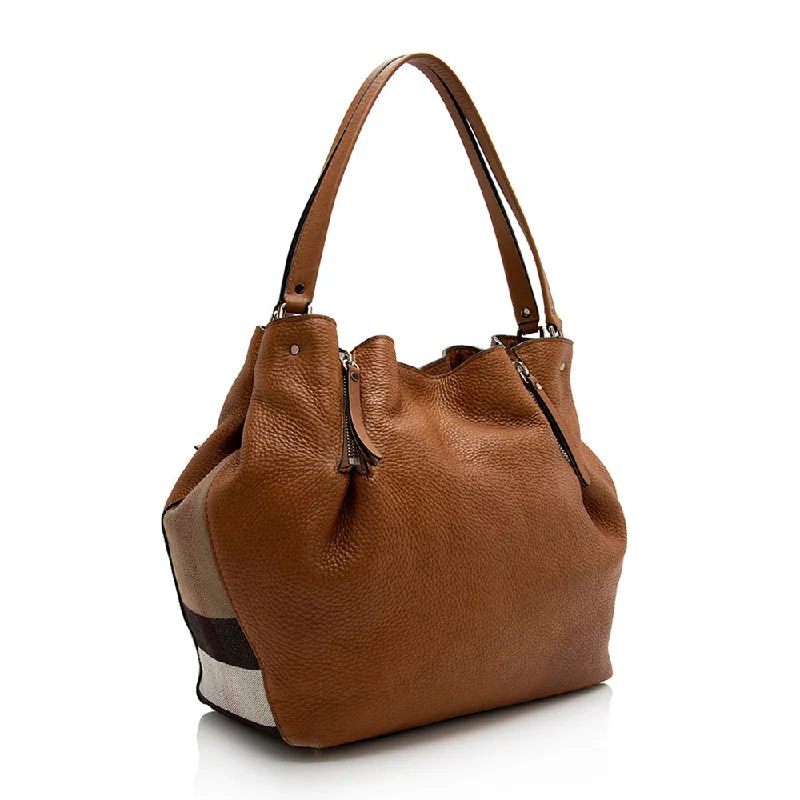Trendy And Discounted Designer Handbags Burberry Calfskin House Check Maidstone Medium Shoulder Bag (SHF-21993)