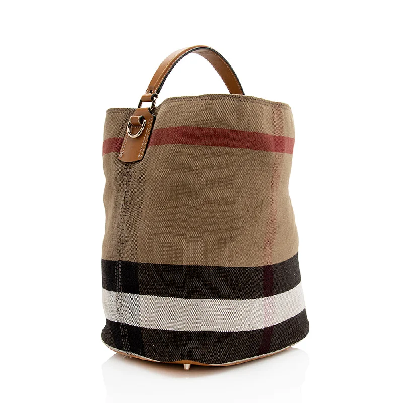 Seasonal Clearance Bags For Summer Burberry Canvas Check Susanna Medium Hobo (SHF-20980)