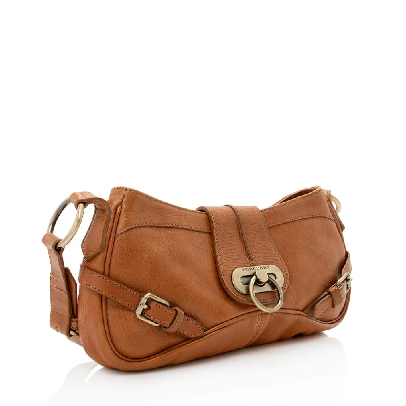 Spacious Bags With Holiday Promotions Burberry Grained Leather Shoulder Bag (SHF-20214)