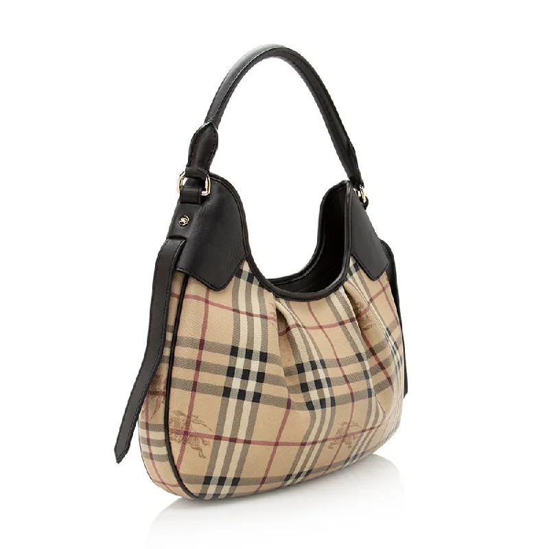 Luxury Seekers Burberry Haymarket Check Hernville Hobo (SHF-20380)