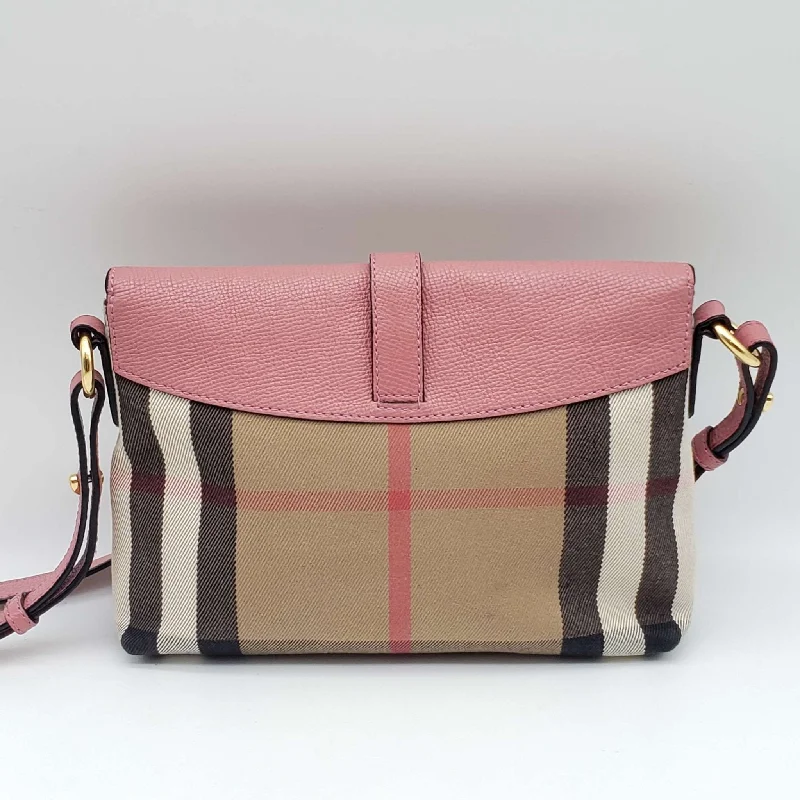 Professional Bags With Office Discounts Burberry House Check Canvas Leather Milton Shoulder Bag
