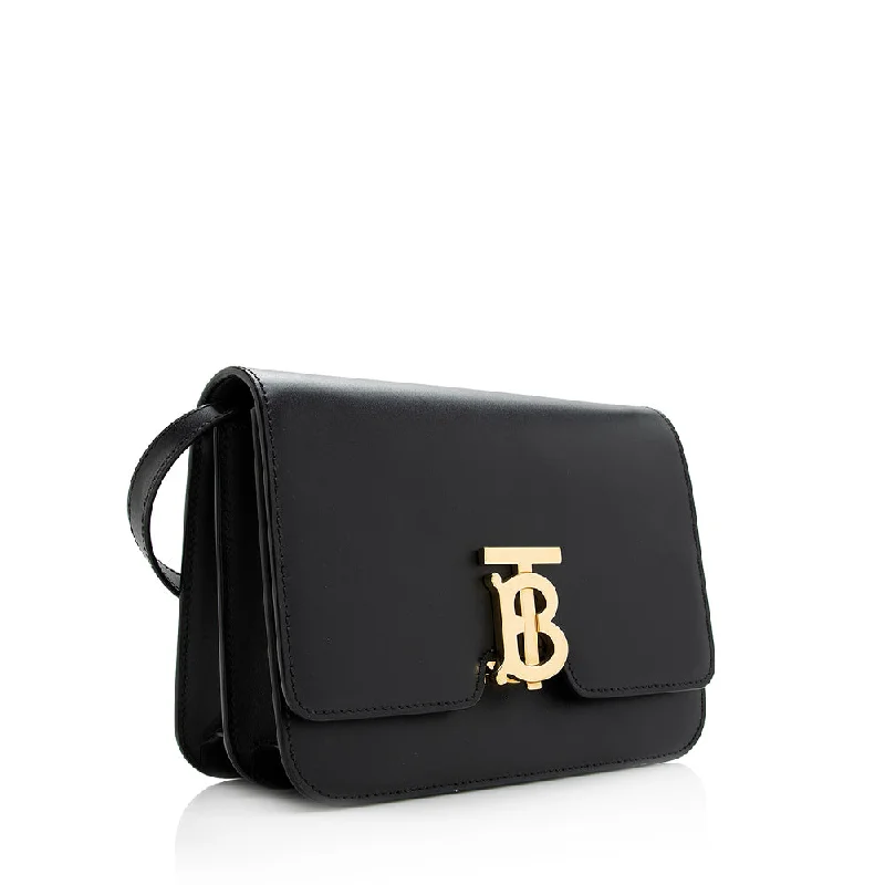 Festive Holiday Gift Bags Burberry Leather TB Flap Medium Shoulder Bag (SHF-20779)