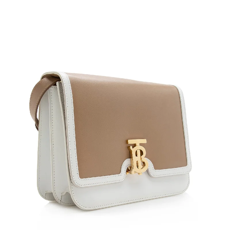 Bags With Seasonal Sales Burberry Leather TB Flap Medium Shoulder Bag (SHF-22177)