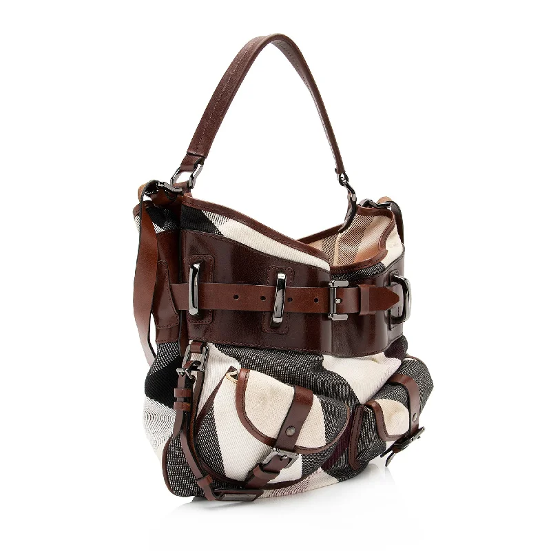 Bags With Discounts Burberry Mega Check Shoulder Bag (SHF-23563)