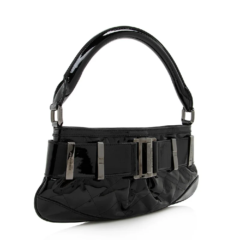 Luxury Bags With Premium Materials And Craftsmanship Burberry Patent Leather Buckle Small Shoulder Bag (SHF-15428)