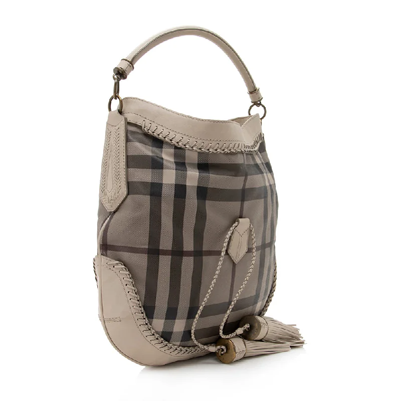 Sleek And Seasonal Sale Bags Burberry Smoke Check Parade Hobo (SHF-17649)