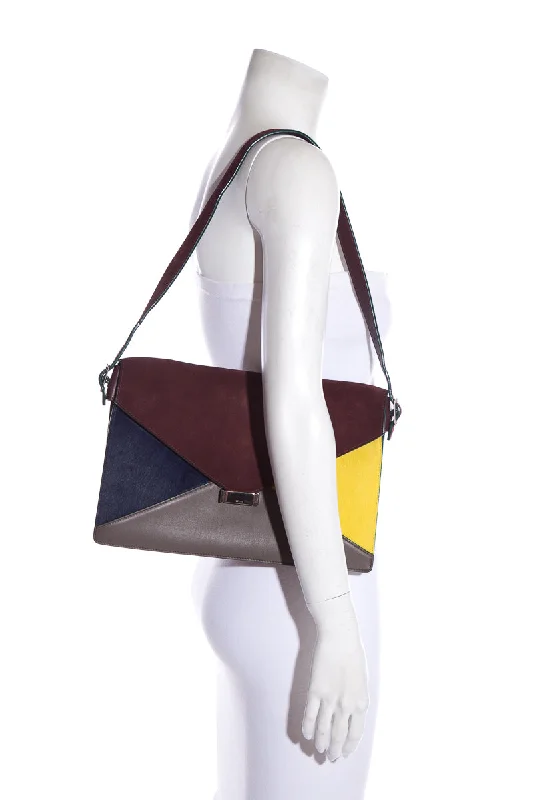 Affordable Bags For Budget Shoppers Celine Multicolor Diamond Suede & Pony Hair Shoulder Bag