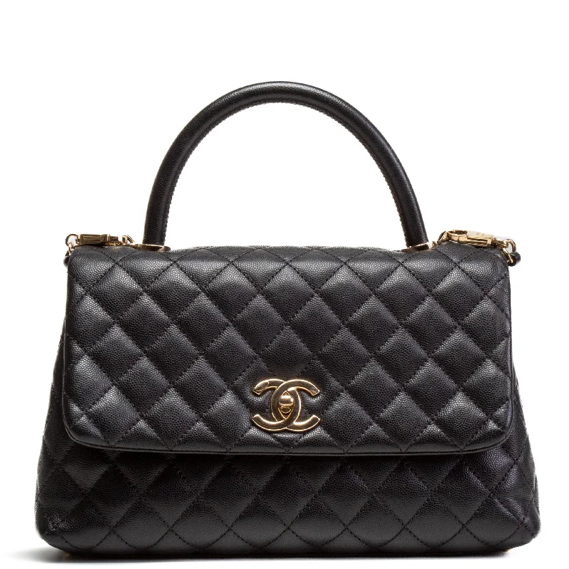Flash Sales On Premium And High-Quality Bags CHANEL Caviar Quilted Coco Handle Flap Bag - Black