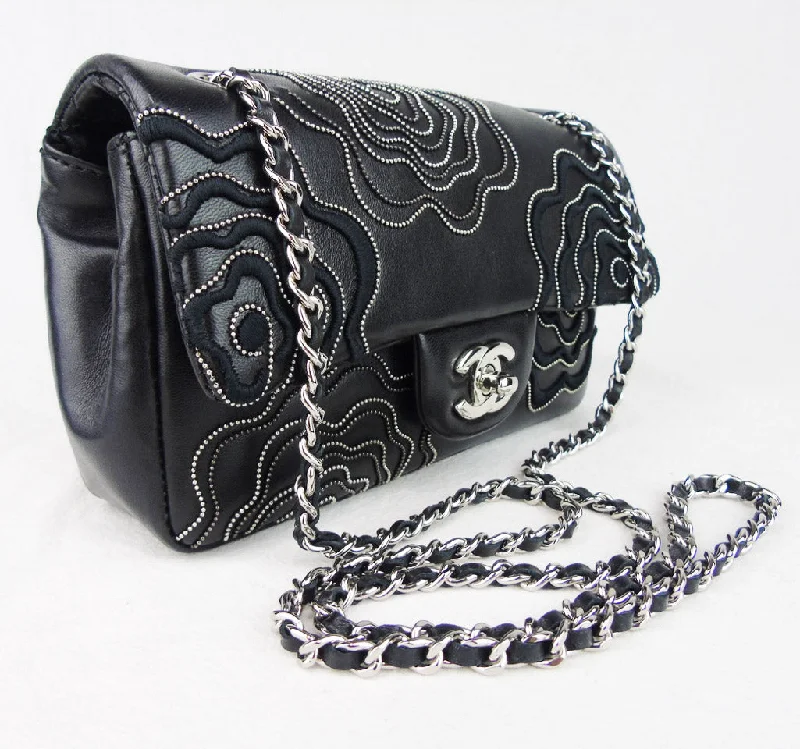 Lightweight Bags With Clearance Prices CHANEL 'Follies' black flap bag