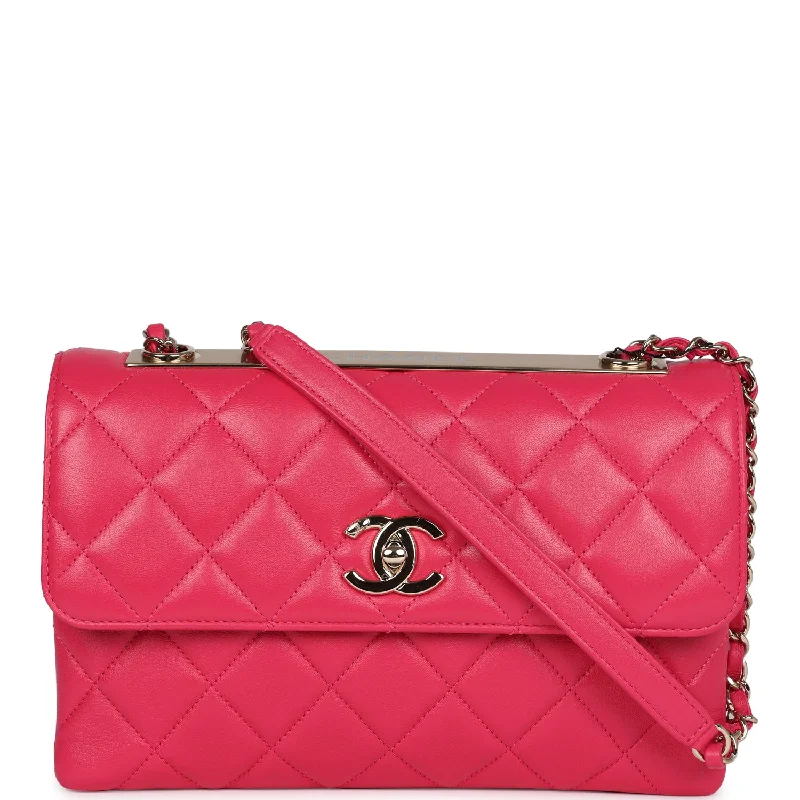 Black Friday Deals On Stylish Handbags Chanel Medium Trendy CC Flap Bag Dark Pink Lambskin Light Gold Hardware