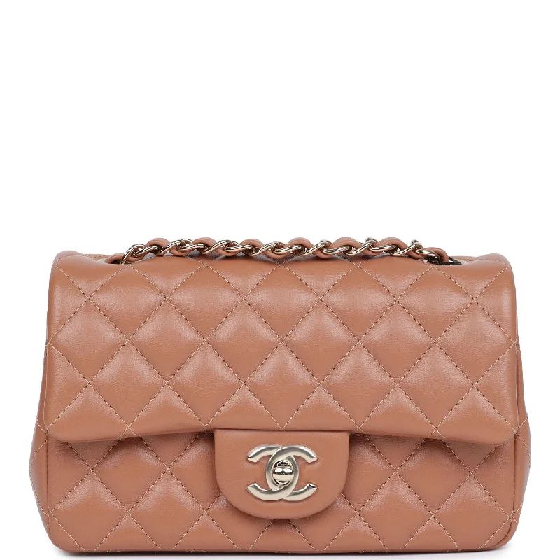 Party Bags For New Year's Eve And Special Occasions Chanel Mini Rectangular Flap Bag Caramel Lambskin Light Gold Hardware