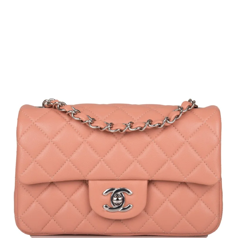 Affordable Bags For Budget Shoppers Chanel Mini Rectangular Flap Bag Rose Lambskin Silver Hardware