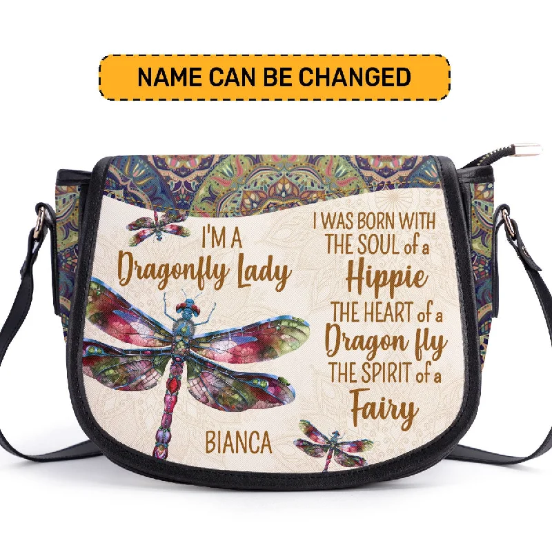 Luxury Bags For Working Professionals I'm A Dragonfly Lady - Personalized Leather Saddle Cross Body Bag STB223 Luxury Bags For Working Professionals I'm A Dragonfly Lady - Personalized Leather Saddle Cross Body Bag STB223