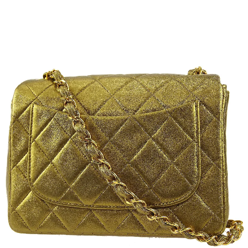 Clearance-Priced Bags Chanel * 1994-1996 Gold Lambskin Mini Classic Square Flap Shoulder Bag 17