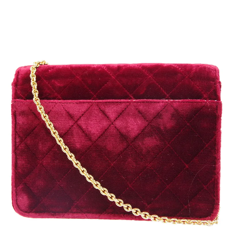 Affordable Bags For College Students On Sale Chanel 1989-1991 * Red Velvet Micro Straight Classic Flap Shoulder Bag
