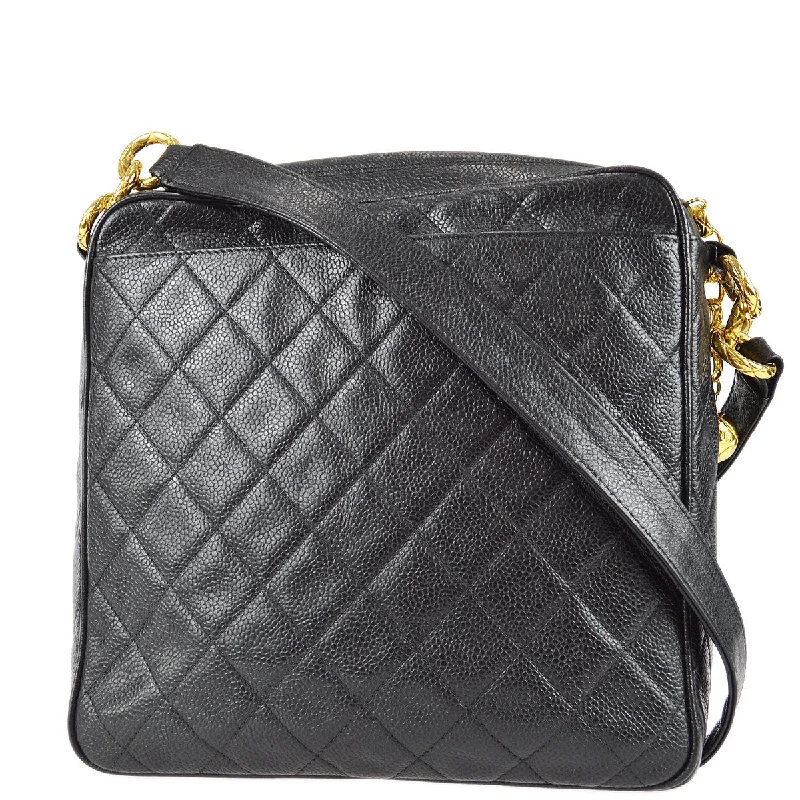 Luxury Bags With Premium Materials And Craftsmanship Chanel 1991-1994 Black Caviar Chain Shoulder Bag Luxury Bags With Premium Materials And Craftsmanship Chanel 1991-1994 Black Caviar Chain Shoulder Bag