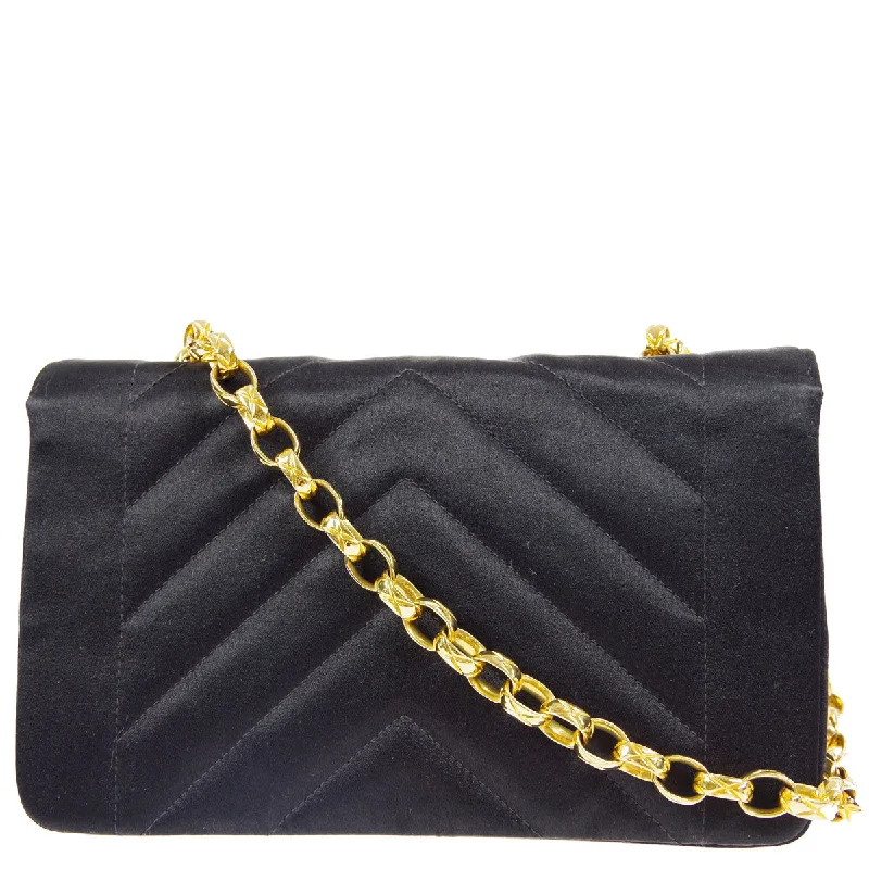 Trendy Bags For Women And Men In 2025 Chanel 1991-1994 * Black Satin Chevron Bijou Chain Shoulder Bag Trendy Bags For Women And Men In 2025 Chanel 1991-1994 * Black Satin Chevron Bijou Chain Shoulder Bag