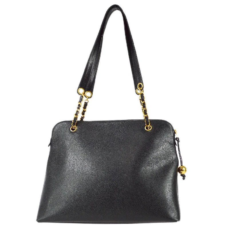 Functional Bags For Busy Moms And Dads Chanel 1994-1996 Black Caviar Chain Shoulder Tote Bag Functional Bags For Busy Moms And Dads Chanel 1994-1996 Black Caviar Chain Shoulder Tote Bag