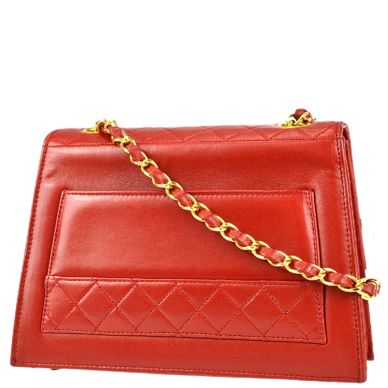Elegant New Year Party Bags With Flash Sales Chanel 1989-1991 Red Lambskin Straight Flap Shoulder Bag Elegant New Year Party Bags With Flash Sales Chanel 1989-1991 Red Lambskin Straight Flap Shoulder Bag