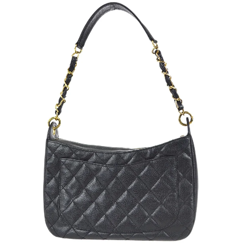 Bags For College Students On A Budget Chanel 2001-2003 Hobo Bag Black Caviar