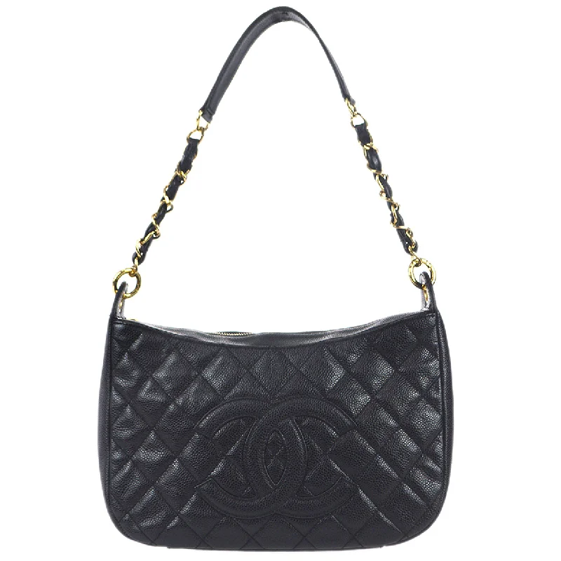 Bags With Tsa-Approved Features Chanel 2001-2003 Hobo Bag Black Caviar