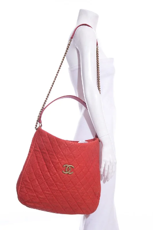 Urban Bags For City Life And Streetwear Fashion Chanel 2012/2013 Red Caviar Leather "Shopper Hobo"