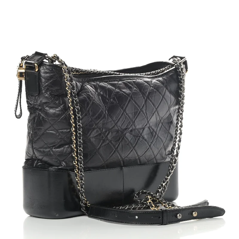 Bags For Urban And Trendy Looks CHANEL Aged Calfskin Quilted Medium Gabrielle Hobo Black