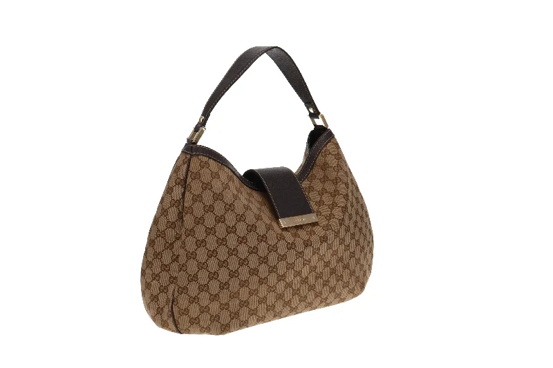 Bags With Limited-Time Deals Gucci GG Canvas Hobo Large With Brown Leather Trims