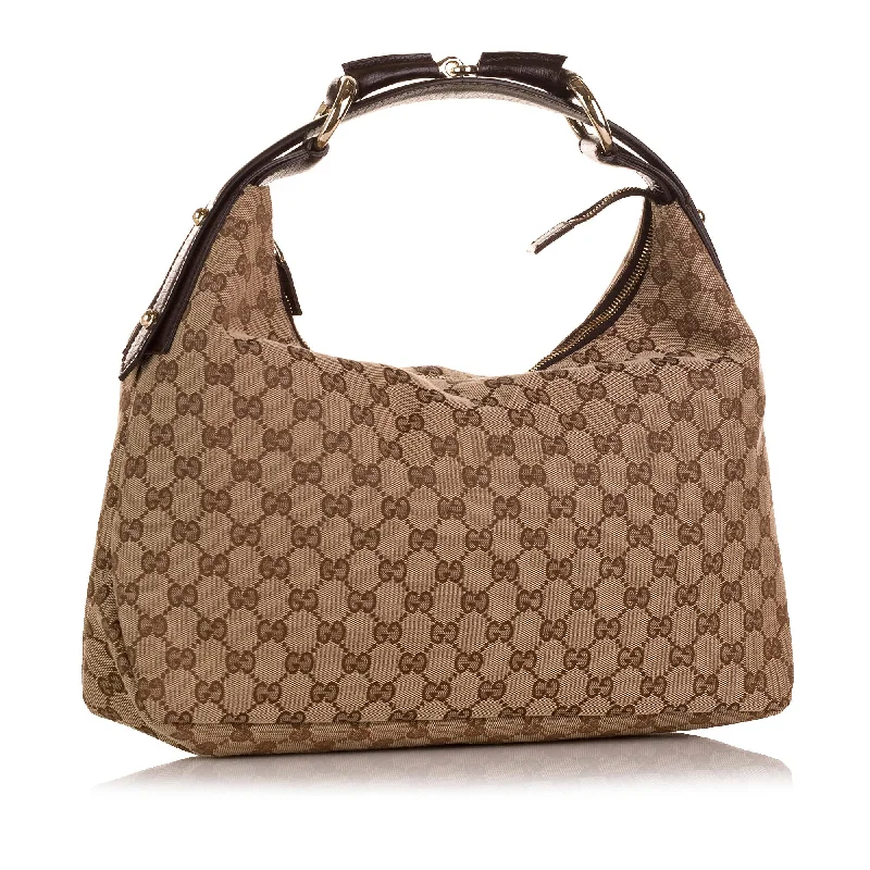 Trendy Bags For Women And Men In 2025 Gucci GG Canvas Horsebit Hobo (SHG-i65Xy9)